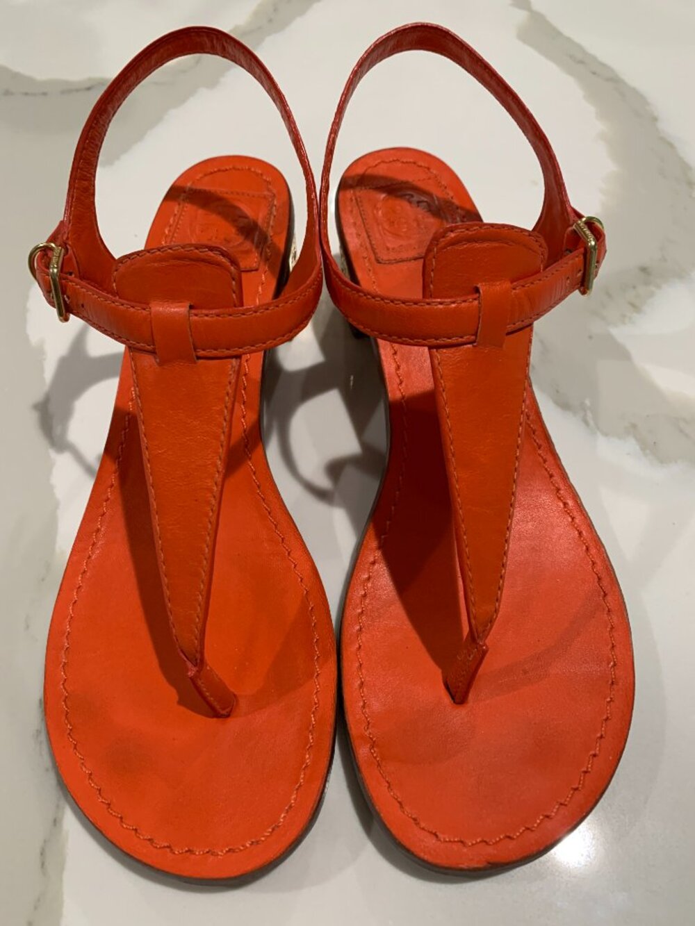 Tory Burch Audra Sandals in Tiger Lily - Picture 2 of 8